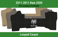 Lloyd Loop Front Mat for '11 2500 w/Stacked Ram Head w/Silver on Black Ram
