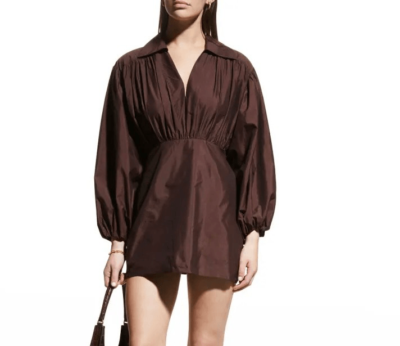 NWT Rohe Novi Pleated Chocolate Brown Balloon Sleeve Mini Dress Women's 42 / 10 | eBay NWT Rohe Novi Pleated Chocolate Brown Balloon Sleeve Mini Dress Women's 42 / 10 | eBay