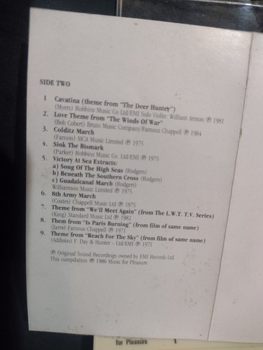 GEOFF LOVE AND HIS ORCHESTRA . BIG WAR THEMES .1986 EMI AUDIO CASSETTE ALBUM - Picture 3 of 3