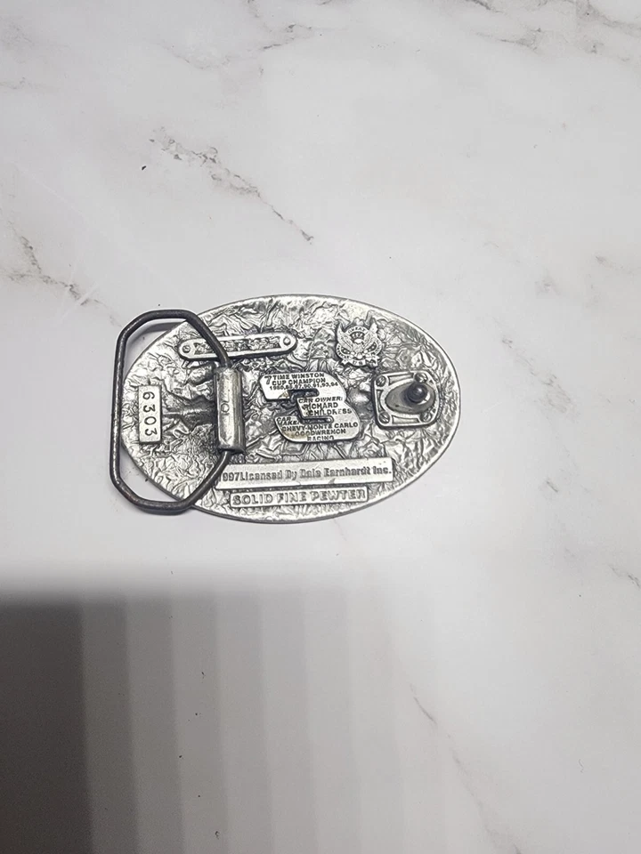 1997 Dale Earnhardt The Intimidator 7 veces Winston Cup Champ peltre cinturón hebilla Foto 4 de 4