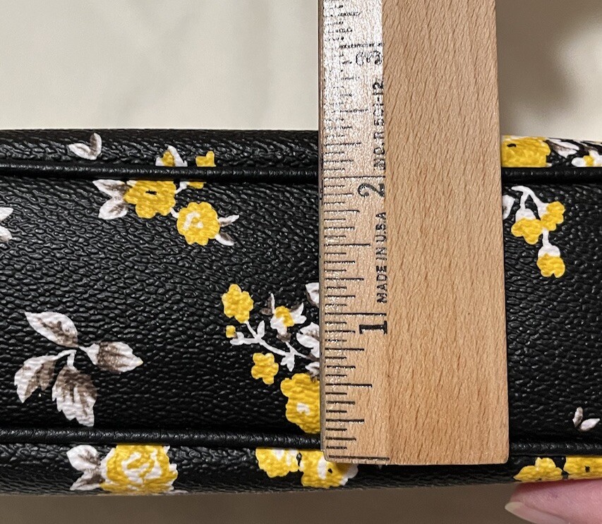 Coach Black Yellow White Flowers Small Shoulder Bag w/Tag Charms
