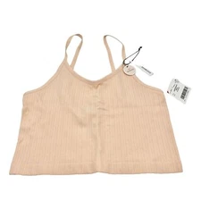 Forever 21 Tank Top Womens M/L Peach Crop Spaghetti Strap Seamless NWT