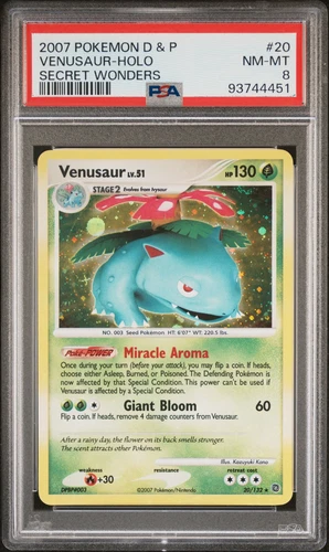 PSA 8 Venusaur Holo Secret Wonders 20 2007 Pokemon Card 4451