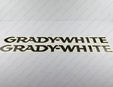 GRADY WHITE BOAT LOGO BLACK/GOLD DECALS STICKERS Set of 2 41.5" LONG