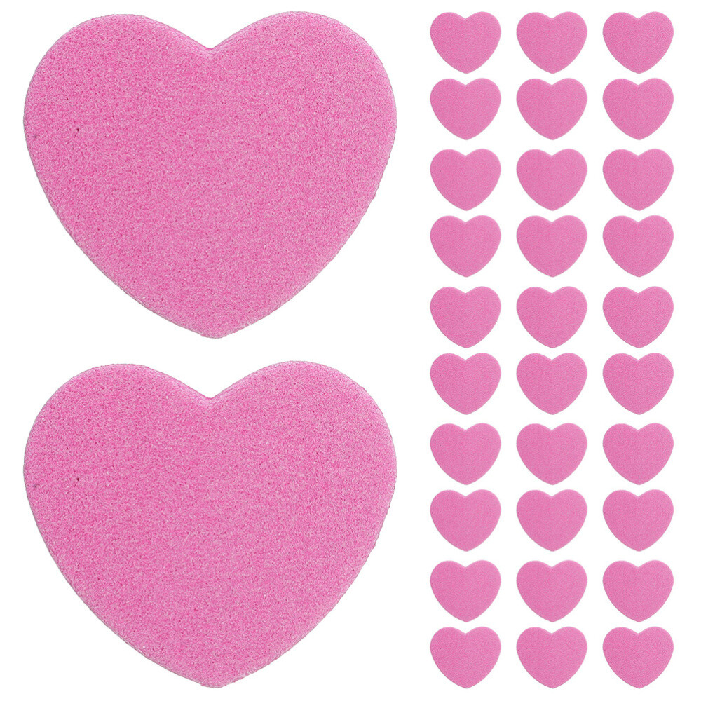 100 Pcs Manicure Tools Sponge Heart Nail File Salon Buffer Sanding