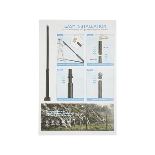 Outdoor Street Light Pole Courtyard Lighting Post Iron Floor Mounted 114+76mm US - 第 13/14 張圖片