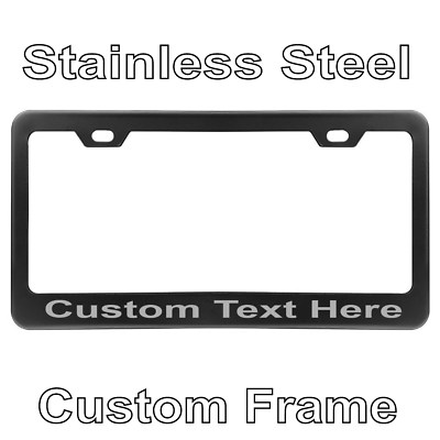 BLVD Custom Laser Engraved Black Stainless Steel License Plate Frame - USA Made