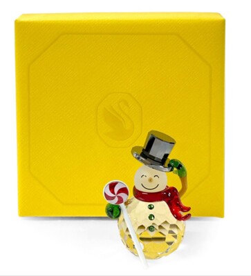 New 100% SWAROVSKI Holiday Cheers Dulcis Christmas Snowman Deco