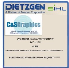 GLOSS Photo Paper Roll 24"x100' 10 mil Ink Jet 3" CORE/ 2"CORE ADAPTER