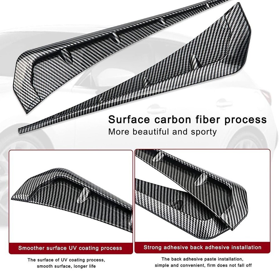 Air Flow Compatible Fender Sticker Car Fender Side Vents Black Spoiler