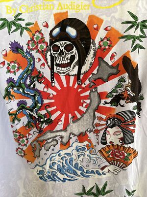 Y2K Ed Hardy Christian Audigier Kamikaze Japan Graphic Short