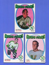 Lot of 3 MINNESOTA NORTH STARS 1971-72 O-Pee-Chee OPC - BURNS REID OLIVER -VGEX