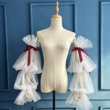 Tiered Tulle Puffy Detachable Long Sleeves Wedding New Fashion Removeable Sleeve