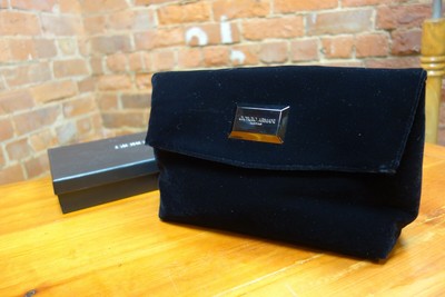 giorgio armani velvet clutch bag