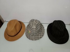 Lot Of 3 Fedora Style Hat Size one