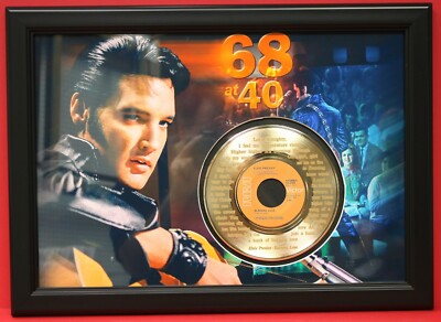 Elvis Presley Poster Art Wood Framed 45 Gold Record Display C3 | eBay