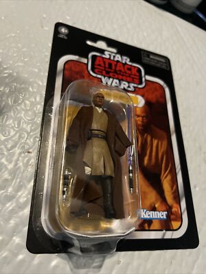 Star Wars Hasbro The Vintage Collection Mace Windu Figura Azione 9,5 Cm | Giocattolo Attack Of The Clones Con Accessori, VC35