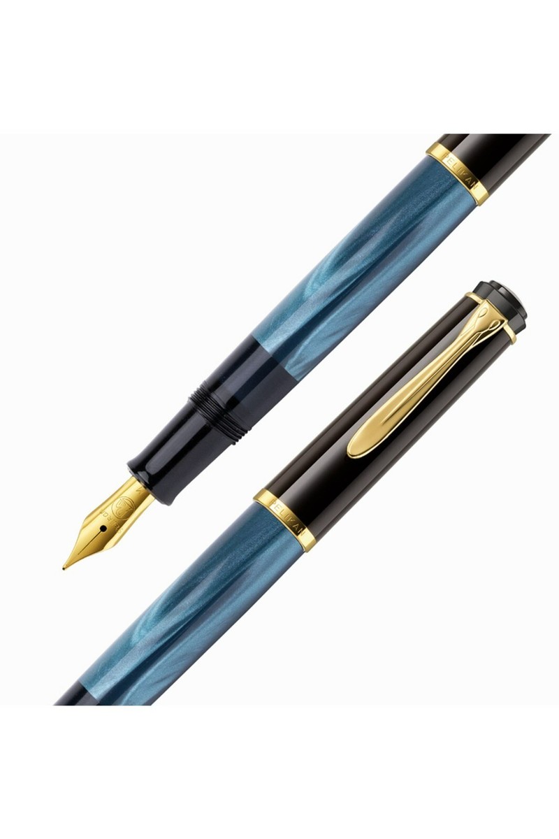 Pelikan Classıc M200 MARBLE BLUE EF PEN | eBay