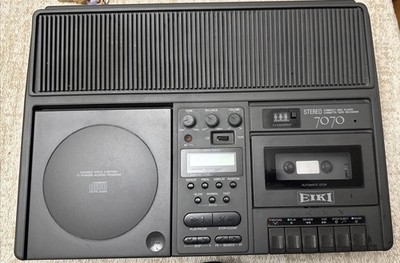 Eiki 7070 7070A CD Player & Cassette Tape Recorder Aux In Headphone Jack Black