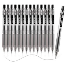Shuttle Art Black Gel Pens, Ink Glide Series 15 1 Count Pack of 15 ,