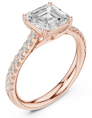 Certified Asscher 2.3 Ct Lab Grown Diamond Women Anniversary Ring 14k Gold Over