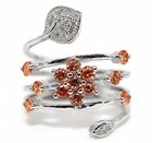 1CT  Padparadscha 925 Solid Sterling Silver Ring Sz 7 F8-2 — photo 1