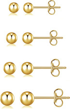 Stainless Steel Earrings for Women,Small Stud Earrings with Cubic Zirconia Earri