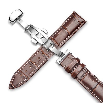 14-22mm Kalbsleder Uhrenarmband Edelstahl Faltschließe Uhrenarmband mit Zubehör