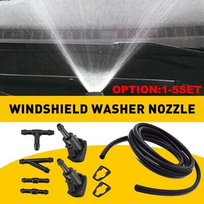 Car Windshield Wiper Washer Squirter Nozzle Spray Jet Kit Fluid Hose Universal