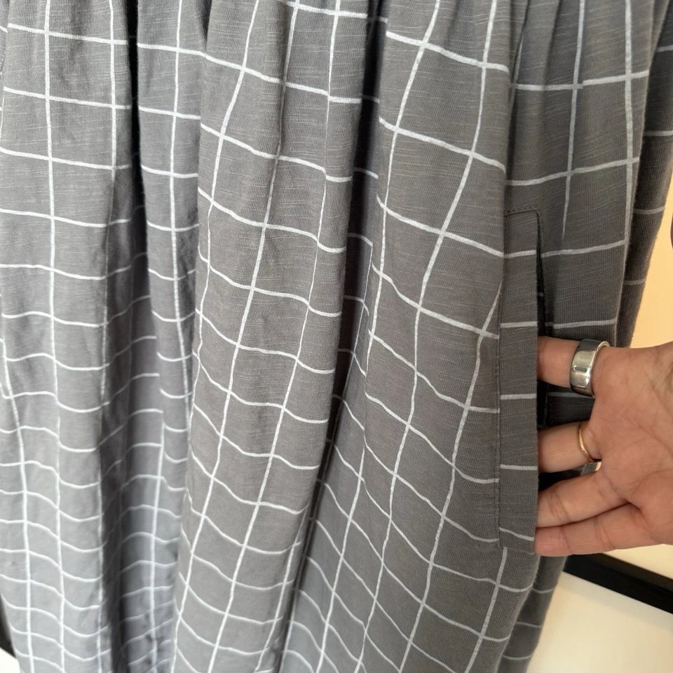 Rylee + Cru серый и белый чек макси платье хлопок Lagom Lagenlook богемное маленький - Изображение 3 из 4