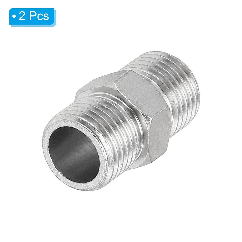 1/8 to 1/8 Air Brush Hose Adapter, 2PCS 1/8" BSP Male to 1/8" BSP Male - image 3 of 4