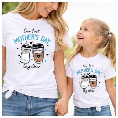 First Mothers Day 2026 Shirt Mom Baby Mommy and Me Mama Mini Tee