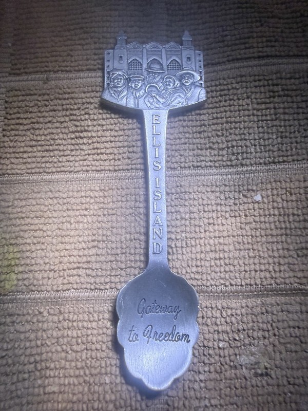 Ellis Island - Gateway to Freedom Souvenir Collectible Pewter Spoon Made In USA