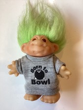 Vintage 1986 Original Troll Doll Thomas DAM 5 Denmark Born to Bowl Green Hair