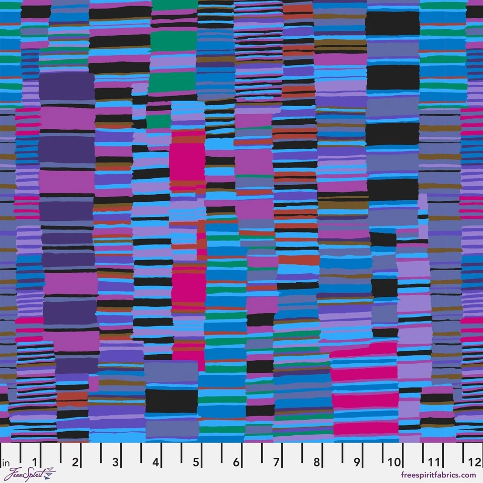 Camisa Rayas, Cobalto - Tela Edredón Kaffe Fassett 100% Algodón Corte Una Yarda Foto 2 de 3