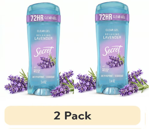 Secret Clear Gel and Deodorant for Women, Refreshing Lavender, 3.4 oz 2 Pack