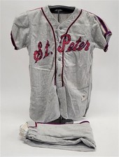 1950-60's St. Peters College MN Game Worn Flannel Baseball Uniform, Jersey/Pants