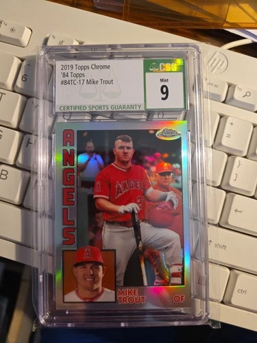 2019 Topps Chrome  Mike Trout Graded-9 1984 Topps Chrome 