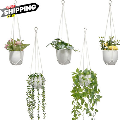 5Pack Beautiful Plant Hanger for indoor Hanging Planters Boho Ceiling Basket Set