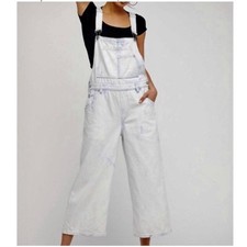 Free People We The Free Denim Crop Overalls Women  s Sz 27 Small