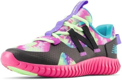New Balance Girls PLAYGRUV V2 Bungee Sneaker, Hi-Pink/Black/Cosmic Rose, 5.5 Wid
