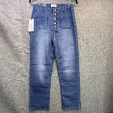 Myra Bag Women's Blue Size 29 High-Waist Buttoned Straight Leg Jeans