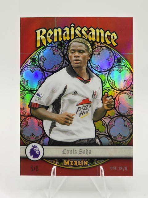 Louis Saha 2025-26 Topps Merlin Renaissance Red /5 SSP Fulham Legend R-9