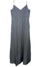 JENNI KAYNE Womens Taffeta Peninsula Strap Maxi Dress Charcoal Grey (MSRP $425)