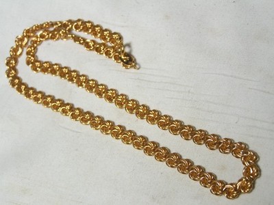 Vintage TRIFARI Gold Tone Spiral Links Chain Necklace 18'' Long