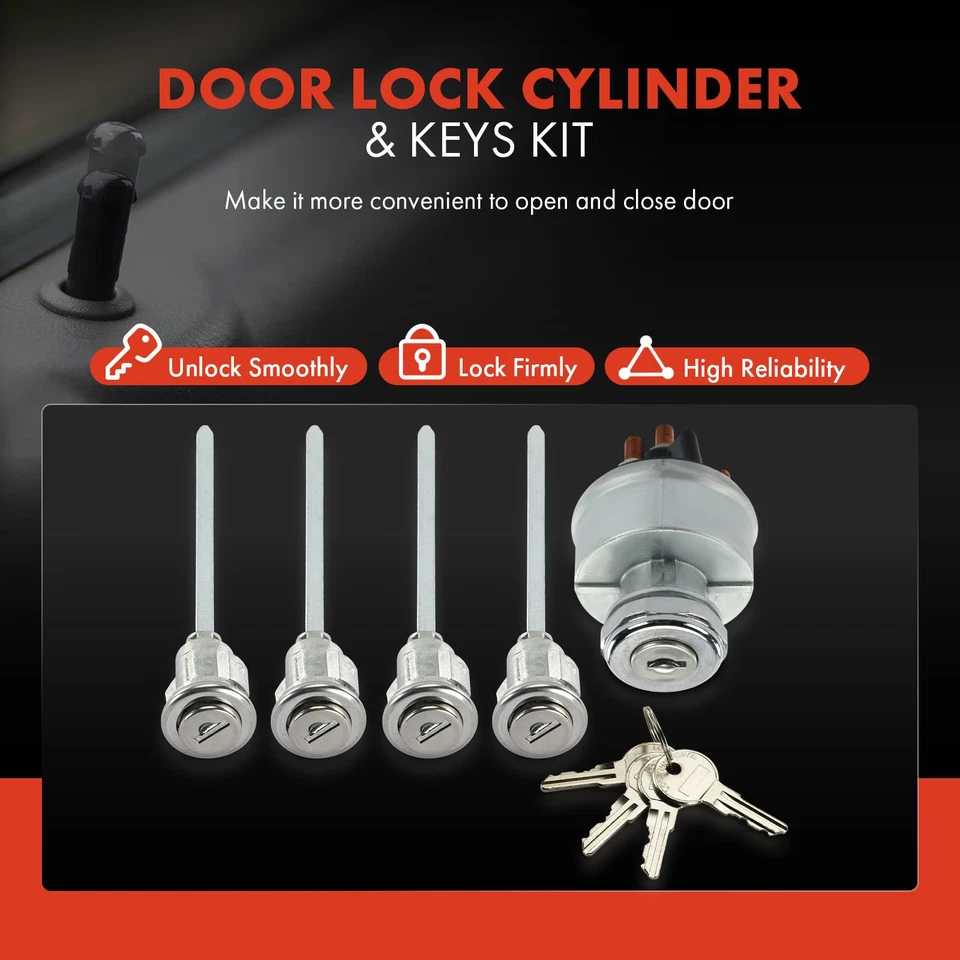 Juego de 5 cilindros de cerradura de puerta para camión Mack serie R 1966 1967-2005 con 4 llaves Foto 2 de 4