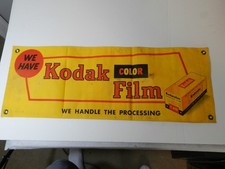 VINTAGE ADVERTISING BANNER-1950'S KODAK KODACOLOR FILM BANNER SIGN- PHOTOGRAPHY