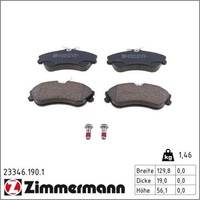 Zimmermann 23346.190.1 Bremsbelagsatz FüR Peugeot Citroen 306 Partner Xsara 7A