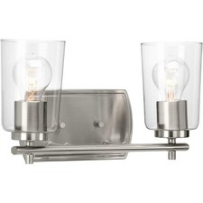 Progress Lighting Adley 2-Light Vanity Light Brushed Nickel 7-5/8" x 13-7/8"
