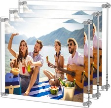 3 Pack Clear Acrylic Wall Frameless Floating Frame with Stainless Steel Standoff